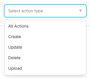 Action Types Filter Dropdown