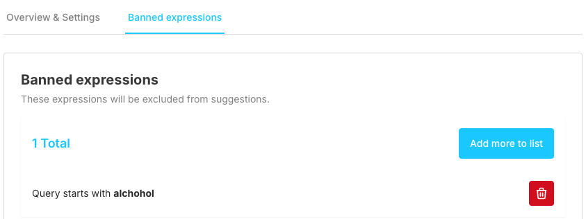 Banned Expressions List