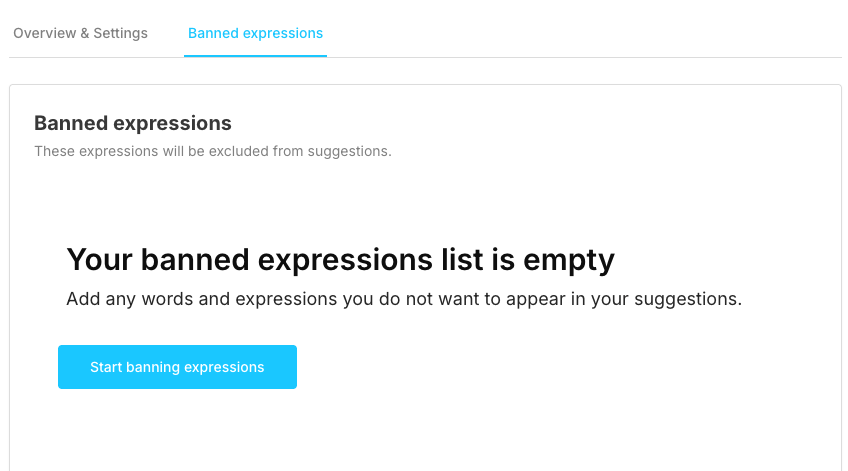 Empty Banned Expressions State