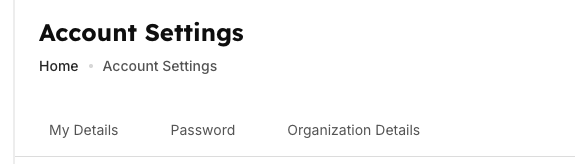 Profile Settings Navigation Tabs